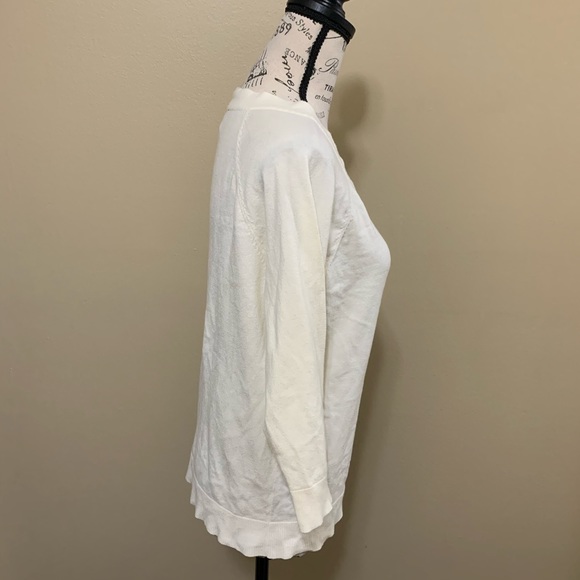 Talbots Petites Off White 3/4” Sleeve Top Size Large Petite - Picture 4 of 8